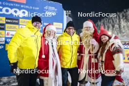 24.11.2023, Ruka, Finland (FIN): Le Gruyere staff with Santa Claus - FIS world cup cross-country, individual sprint, Ruka (FIN). www.nordicfocus.com. © Modica/NordicFocus. Every downloaded picture is fee-liable.