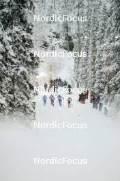 24.11.2023, Ruka, Finland (FIN): Matz William Jenssen (NOR), Niilo Moilanen (FIN), Juuso Haarala (FIN), Martin Himma (EST), Graham Ritchie (CAN), Haavard Solaas Taugboel (NOR), (l-r)  - FIS world cup cross-country, individual sprint, Ruka (FIN). www.nordicfocus.com. © Modica/NordicFocus. Every downloaded picture is fee-liable.