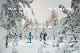 26.11.2023, Ruka, Finland (FIN): Alvar Johannes Alev (EST), Qiang Wang (CHN), Janosch Brugger (GER), (l-r)  - FIS world cup cross-country, mass, Ruka (FIN). www.nordicfocus.com. © Modica/NordicFocus. Every downloaded picture is fee-liable.