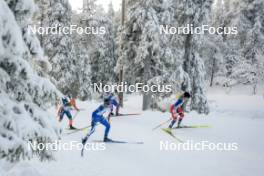 26.11.2023, Ruka, Finland (FIN): Patricija Eiduka (LAT), Julia Kern (USA), Vilma Ryytty (FIN), Katerina Janatova (CZE), (l-r)  - FIS world cup cross-country, mass, Ruka (FIN). www.nordicfocus.com. © Modica/NordicFocus. Every downloaded picture is fee-liable.