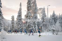 26.11.2023, Ruka, Finland (FIN): Miska Poikkimaki (FIN), Joni Maki (FIN), Ben Ogden (USA), Thomas Maloney Westgaard (IRL), (l-r)  - FIS world cup cross-country, mass, Ruka (FIN). www.nordicfocus.com. © Modica/NordicFocus. Every downloaded picture is fee-liable.