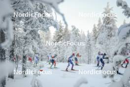 26.11.2023, Ruka, Finland (FIN): Linn Svahn (SWE), Katherine Stewart-Jones (CAN), Rosie Brennan (USA), Patricija Eiduka (LAT), Jessie Diggins (USA), Delphine Claudel (FRA), (l-r)  - FIS world cup cross-country, mass, Ruka (FIN). www.nordicfocus.com. © Modica/NordicFocus. Every downloaded picture is fee-liable.