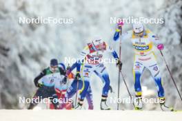 26.11.2023, Ruka, Finland (FIN): Ebba Andersson (SWE), Frida Karlsson (SWE), (l-r)  - FIS world cup cross-country, mass, Ruka (FIN). www.nordicfocus.com. © Modica/NordicFocus. Every downloaded picture is fee-liable.