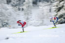 26.11.2023, Ruka, Finland (FIN): Margrethe Bergane (NOR), Ebba Andersson (SWE), (l-r)  - FIS world cup cross-country, mass, Ruka (FIN). www.nordicfocus.com. © Modica/NordicFocus. Every downloaded picture is fee-liable.
