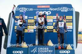 26.11.2023, Ruka, Finland (FIN): Jessie Diggins (USA), Moa Ilar (SWE), Rosie Brennan (USA), (l-r) - FIS world cup cross-country, mass, Ruka (FIN). www.nordicfocus.com. © Modica/NordicFocus. Every downloaded picture is fee-liable.
