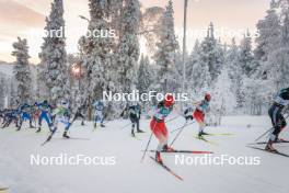 26.11.2023, Ruka, Finland (FIN): Cyril Faehndrich (SUI), Candide Pralong (SUI), (l-r)  - FIS world cup cross-country, mass, Ruka (FIN). www.nordicfocus.com. © Modica/NordicFocus. Every downloaded picture is fee-liable.