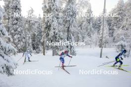 26.11.2023, Ruka, Finland (FIN): Linn Svahn (SWE), Rosie Brennan (USA), Flora Dolci (FRA), (l-r)  - FIS world cup cross-country, mass, Ruka (FIN). www.nordicfocus.com. © Modica/NordicFocus. Every downloaded picture is fee-liable.