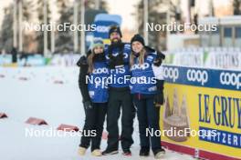 26.11.2023, Ruka, Finland (FIN): Doris Gallen (SUI), Simon Caprini (FRA), Synne Dyrhaug - FIS world cup cross-country, mass, Ruka (FIN). www.nordicfocus.com. © Modica/NordicFocus. Every downloaded picture is fee-liable.