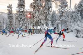 26.11.2023, Ruka, Finland (FIN): Leo Johansson (SWE), Gus Schumacher (USA), (l-r)  - FIS world cup cross-country, mass, Ruka (FIN). www.nordicfocus.com. © Modica/NordicFocus. Every downloaded picture is fee-liable.
