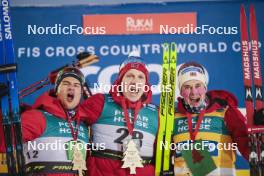 26.11.2023, Ruka, Finland (FIN): Michal Novak (CZE), Jan Thomas Jenssen (NOR), Harald Oestberg Amundsen (NOR), (l-r) - FIS world cup cross-country, mass, Ruka (FIN). www.nordicfocus.com. © Modica/NordicFocus. Every downloaded picture is fee-liable.