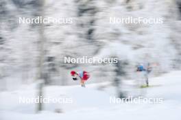 26.11.2023, Ruka, Finland (FIN): Nadine Faehndrich (SUI), Rebecca Immonen (FIN), (l-r)  - FIS world cup cross-country, mass, Ruka (FIN). www.nordicfocus.com. © Modica/NordicFocus. Every downloaded picture is fee-liable.