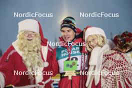 26.11.2023, Ruka, Finland (FIN): Michal Novak (CZE) with Santa Claus - FIS world cup cross-country, mass, Ruka (FIN). www.nordicfocus.com. © Modica/NordicFocus. Every downloaded picture is fee-liable.