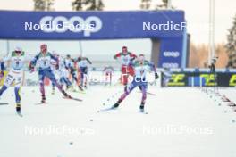 26.11.2023, Ruka, Finland (FIN): Moa Ilar (SWE), Rosie Brennan (USA), Jessie Diggins (USA), (l-r)  - FIS world cup cross-country, mass, Ruka (FIN). www.nordicfocus.com. © Modica/NordicFocus. Every downloaded picture is fee-liable.