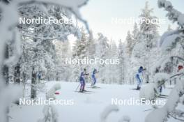 26.11.2023, Ruka, Finland (FIN): Julia Kern (USA), Jasmin Kahara (FIN), Vilma Ryytty (FIN), (l-r)  - FIS world cup cross-country, mass, Ruka (FIN). www.nordicfocus.com. © Modica/NordicFocus. Every downloaded picture is fee-liable.