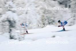 26.11.2023, Ruka, Finland (FIN): Rosie Brennan (USA), Sophia Laukli (USA), (l-r)  - FIS world cup cross-country, mass, Ruka (FIN). www.nordicfocus.com. © Modica/NordicFocus. Every downloaded picture is fee-liable.