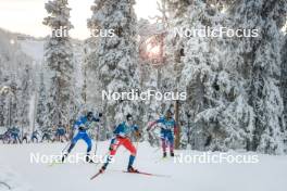 26.11.2023, Ruka, Finland (FIN): Kaarel Kasper Korge (EST), Adam Fellner (CZE), Luke Jager (USA), (l-r)  - FIS world cup cross-country, mass, Ruka (FIN). www.nordicfocus.com. © Modica/NordicFocus. Every downloaded picture is fee-liable.