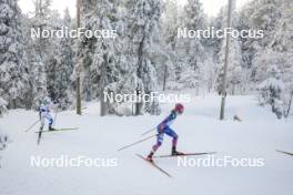 26.11.2023, Ruka, Finland (FIN): Linn Svahn (SWE), Rosie Brennan (USA), (l-r)  - FIS world cup cross-country, mass, Ruka (FIN). www.nordicfocus.com. © Modica/NordicFocus. Every downloaded picture is fee-liable.