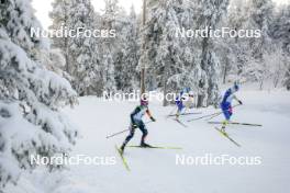 26.11.2023, Ruka, Finland (FIN): Katherine Sauerbrey (GER), Nadezhda Stepashkina (KAZ), Kseniya Shalygina (KAZ), (l-r)  - FIS world cup cross-country, mass, Ruka (FIN). www.nordicfocus.com. © Modica/NordicFocus. Every downloaded picture is fee-liable.