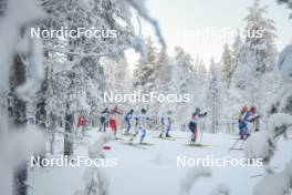 26.11.2023, Ruka, Finland (FIN): Moa Lundgren (SWE), Linn Svahn (SWE), Katherine Stewart-Jones (CAN), Rosie Brennan (USA), (l-r)  - FIS world cup cross-country, mass, Ruka (FIN). www.nordicfocus.com. © Modica/NordicFocus. Every downloaded picture is fee-liable.