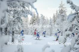 26.11.2023, Ruka, Finland (FIN): Margrethe Bergane (NOR), Novie Mccabe (USA), Alayna Sonnesyn (USA), Jonna Sundling (SWE), (l-r)  - FIS world cup cross-country, mass, Ruka (FIN). www.nordicfocus.com. © Modica/NordicFocus. Every downloaded picture is fee-liable.