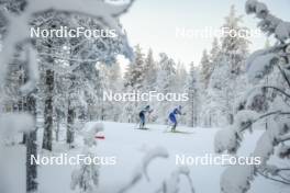 26.11.2023, Ruka, Finland (FIN): Vilma Nissinen (FIN), Kseniya Shalygina (KAZ), (l-r)  - FIS world cup cross-country, mass, Ruka (FIN). www.nordicfocus.com. © Modica/NordicFocus. Every downloaded picture is fee-liable.