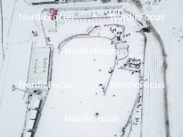 23.11.2023, Ruka, Finland (FIN): Mixed Zone - Aerial View   - FIS world cup cross-country, training, Ruka (FIN). www.nordicfocus.com. © Modica/NordicFocus. Every downloaded picture is fee-liable.