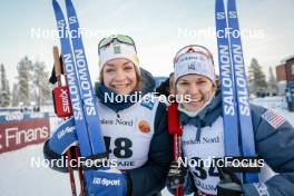 02.12.2023, Gaellivare, Sweden (SWE): Moa Ilar (SWE), Jessie Diggins (USA), (l-r)  - FIS world cup cross-country, 10km, Gaellivare (SWE). www.nordicfocus.com. © Modica/NordicFocus. Every downloaded picture is fee-liable.