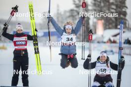 02.12.2023, Gaellivare, Sweden (SWE): Ebba Andersson (SWE), Jessie Diggins (USA), Moa Ilar (SWE), (l-r) - FIS world cup cross-country, 10km, Gaellivare (SWE). www.nordicfocus.com. © Modica/NordicFocus. Every downloaded picture is fee-liable.