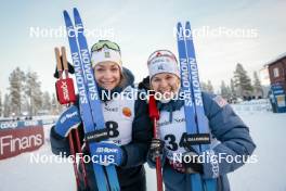 02.12.2023, Gaellivare, Sweden (SWE): Moa Ilar (SWE), Jessie Diggins (USA), (l-r)  - FIS world cup cross-country, 10km, Gaellivare (SWE). www.nordicfocus.com. © Modica/NordicFocus. Every downloaded picture is fee-liable.