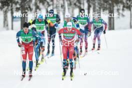 03.12.2023, Gaellivare, Sweden (SWE): Adam Fellner (CZE), Martin Loewstroem Nyenget (NOR), Calle Halfvarsson (SWE), (l-r)  - FIS world cup cross-country, relay, Gaellivare (SWE). www.nordicfocus.com. © Modica/NordicFocus. Every downloaded picture is fee-liable.