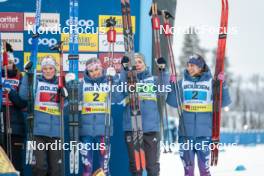 03.12.2023, Gaellivare, Sweden (SWE): Jessie Diggins (USA), Sophia Laukli (USA), Rosie Brennan (USA), Julia Kern (USA), (l-r)  - FIS world cup cross-country, relay, Gaellivare (SWE). www.nordicfocus.com. © Modica/NordicFocus. Every downloaded picture is fee-liable.