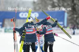 03.12.2023, Gaellivare, Sweden (SWE): Moa Ilar (SWE), Emma Ribom (SWE), Ebba Andersson (SWE), Moa Lundgren (SWE), (l-r)  - FIS world cup cross-country, relay, Gaellivare (SWE). www.nordicfocus.com. © Modica/NordicFocus. Every downloaded picture is fee-liable.