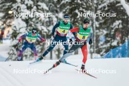 03.12.2023, Gaellivare, Sweden (SWE): Paolo Ventura (ITA), Olivier Leveille (CAN), (l-r)  - FIS world cup cross-country, relay, Gaellivare (SWE). www.nordicfocus.com. © Modica/NordicFocus. Every downloaded picture is fee-liable.