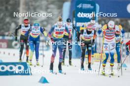 03.12.2023, Gaellivare, Sweden (SWE): Jessie Diggins (USA), Moa Lundgren (SWE), (l-r)  - FIS world cup cross-country, relay, Gaellivare (SWE). www.nordicfocus.com. © Modica/NordicFocus. Every downloaded picture is fee-liable.
