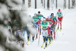 03.12.2023, Gaellivare, Sweden (SWE): Bjoern Sandstroem (SWE), Martin Loewstroem Nyenget (NOR), (l-r)  - FIS world cup cross-country, relay, Gaellivare (SWE). www.nordicfocus.com. © Modica/NordicFocus. Every downloaded picture is fee-liable.