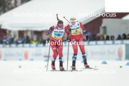 03.12.2023, Gaellivare, Sweden (SWE): Lotta Udnes Weng (NOR), Anne Kjersti Kalvaa (NOR), (l-r)  - FIS world cup cross-country, relay, Gaellivare (SWE). www.nordicfocus.com. © Modica/NordicFocus. Every downloaded picture is fee-liable.
