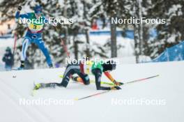 03.12.2023, Gaellivare, Sweden (SWE): Remi Lindholm (FIN), Friedrich Moch (GER), (l-r)  - FIS world cup cross-country, relay, Gaellivare (SWE). www.nordicfocus.com. © Modica/NordicFocus. Every downloaded picture is fee-liable.