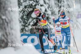 03.12.2023, Gaellivare, Sweden (SWE): Laura Gimmler (GER), Jasmi Joensuu (FIN), (l-r)  - FIS world cup cross-country, relay, Gaellivare (SWE). www.nordicfocus.com. © Modica/NordicFocus. Every downloaded picture is fee-liable.