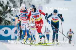03.12.2023, Gaellivare, Sweden (SWE): Moa Lundgren (SWE), Heidi Weng (NOR), (l-r)  - FIS world cup cross-country, relay, Gaellivare (SWE). www.nordicfocus.com. © Modica/NordicFocus. Every downloaded picture is fee-liable.