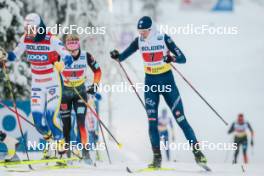 03.12.2023, Gaellivare, Sweden (SWE): Moa Lundgren (SWE), Caterina Ganz (ITA), (l-r)  - FIS world cup cross-country, relay, Gaellivare (SWE). www.nordicfocus.com. © Modica/NordicFocus. Every downloaded picture is fee-liable.