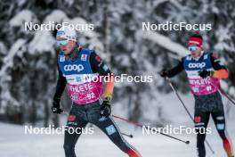 01.12.2023, Gaellivare, Sweden (SWE): Friedrich Moch (GER), Florian Notz (GER), (l-r)  - FIS world cup cross-country, training, Gaellivare (SWE). www.nordicfocus.com. © Modica/NordicFocus. Every downloaded picture is fee-liable.