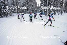 01.12.2023, Gaellivare, Sweden (SWE): Janosch Brugger (GER), Florian Notz (GER), Albert Kuchler (GER), Friedrich Moch (GER), (l-r)  - FIS world cup cross-country, training, Gaellivare (SWE). www.nordicfocus.com. © Modica/NordicFocus. Every downloaded picture is fee-liable.