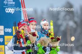 10.12.2023, Oestersund, Sweden (SWE): Hegstad Krueger (NOR), Harald Oestberg Amundsen (NOR), Didrik Toenseth (NOR), (l-r) - FIS world cup cross-country, 10km, Oestersund (SWE). www.nordicfocus.com. © Modica/NordicFocus. Every downloaded picture is fee-liable.