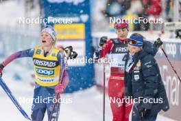 10.12.2023, Oestersund, Sweden (SWE): Jessie Diggins (USA), Heidi Weng (NOR), Flora Dolci (FRA), (l-r)  - FIS world cup cross-country, 10km, Oestersund (SWE). www.nordicfocus.com. © Modica/NordicFocus. Every downloaded picture is fee-liable.
