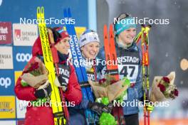 10.12.2023, Oestersund, Sweden (SWE): Heidi Weng (NOR), Jessie Diggins (USA), Victoria Carl (GER), (l-r) - FIS world cup cross-country, 10km, Oestersund (SWE). www.nordicfocus.com. © Modica/NordicFocus. Every downloaded picture is fee-liable.