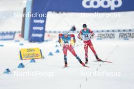 10.12.2023, Oestersund, Sweden (SWE): Hegstad Krueger (NOR), Mika Vermeulen (AUT), (l-r)  - FIS world cup cross-country, 10km, Oestersund (SWE). www.nordicfocus.com. © Modica/NordicFocus. Every downloaded picture is fee-liable.