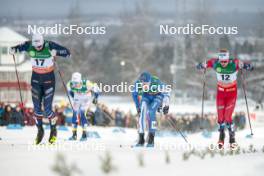 09.12.2023, Oestersund, Sweden (SWE): Lucas Chanavat (FRA), Niilo Moilanen (FIN), Matz William Jenssen (NOR), (l-r)  - FIS world cup cross-country, individual sprint, Oestersund (SWE). www.nordicfocus.com. © Modica/NordicFocus. Every downloaded picture is fee-liable.