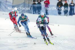 09.12.2023, Oestersund, Sweden (SWE): Niilo Moilanen (FIN), Ben Ogden (USA), Lucas Chanavat (FRA), (l-r)  - FIS world cup cross-country, individual sprint, Oestersund (SWE). www.nordicfocus.com. © Modica/NordicFocus. Every downloaded picture is fee-liable.