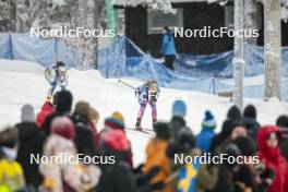 09.12.2023, Oestersund, Sweden (SWE): Moa Lundgren (SWE), Rosie Brennan (USA), (l-r)  - FIS world cup cross-country, individual sprint, Oestersund (SWE). www.nordicfocus.com. © Modica/NordicFocus. Every downloaded picture is fee-liable.