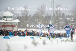 09.12.2023, Oestersund, Sweden (SWE): Frida Karlsson (SWE), Linn Svahn (SWE), Anne Kyllonen (FIN), (l-r)  - FIS world cup cross-country, individual sprint, Oestersund (SWE). www.nordicfocus.com. © Modica/NordicFocus. Every downloaded picture is fee-liable.